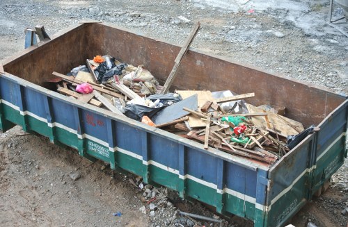 Central London streets with waste collection bins