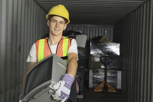 Professional waste management team at work